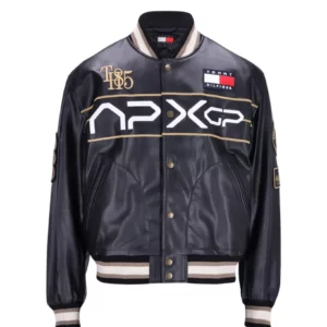 F1 Movie Racing Tommy Hilfiger Black Varsity Jacket