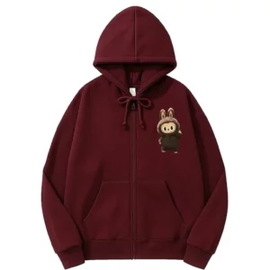 Labubu The Monster Burgundy Hoodie