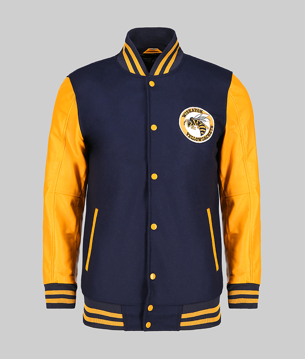 Mens Blue Yellow Varsity Jacket