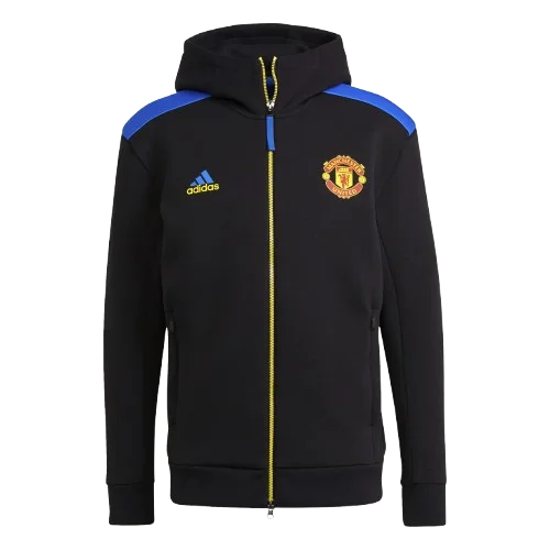 ★人気★ adidas Jacket x Manchester United Black ADIDAS MEN'S MANCHESTER UNITED ANTHEM JACKET, Black, Small