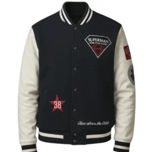 Mens Superman Lucky Varsity Jacket
