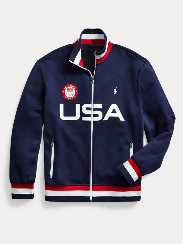 Mens Team USA Blue Track Jacket