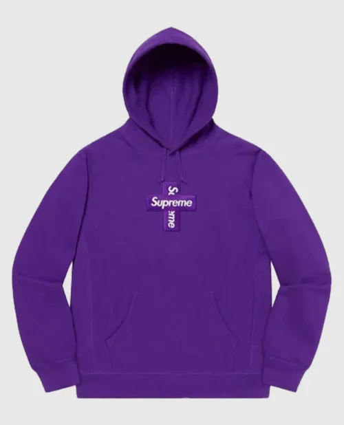 Supreme Cross Box Logo Purple Hoodie
