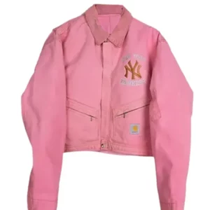 Vintage x NY Yankees Crop Pink Jacket