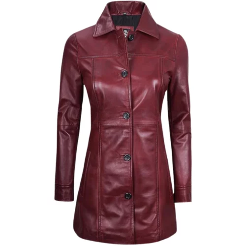 Women’s Real Sheepskin Long Leather Coat