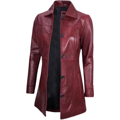 Women’s Real Sheepskin Long Leather Coat