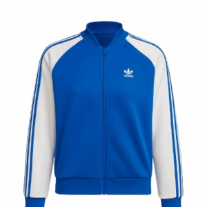 Adidas Three-Stripe Blue And White Track Jacket