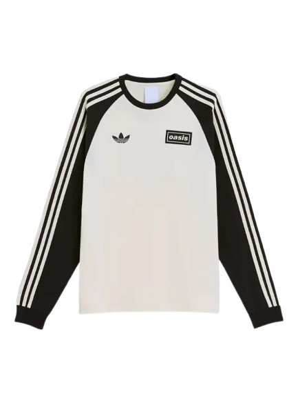 Adidas x Oasis Tour 3-Stripes Long Sleeves Cream T-shirt