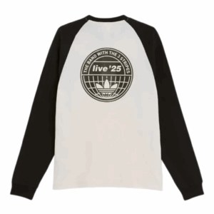 Adidas x Oasis Tour 3-Stripes Long Sleeves Cream T-shirt