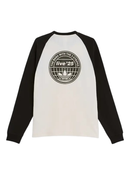 Adidas x Oasis Tour 3-Stripes Long Sleeves Cream T-shirt