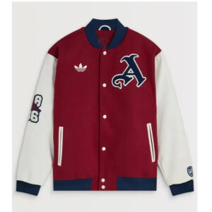 Arsenal Red and White Varsity Jacket