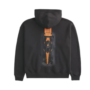 Boxy McLaren Graphic Zip-Up Black Hoodie | Mclaren Hoodie
