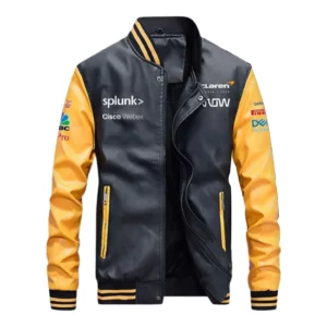 F1 McLaren Formula Leather Black Jacket