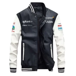 F1 Mclaren Formula Black Leather Jacket