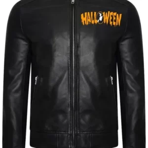Halloween Black Leather Motorcycle Jacket