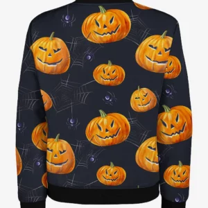 Halloween Pumpkin Bomber Jacket