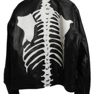 Men Skeleton Vanson Black Leather Jacket