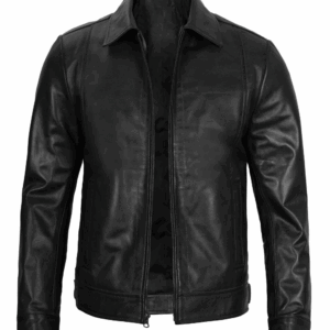 Men's Black Harrington Classic Leather Jacket