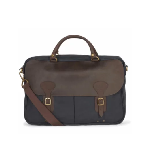 Men’s Barbour Wax Leather Briefcase Bag