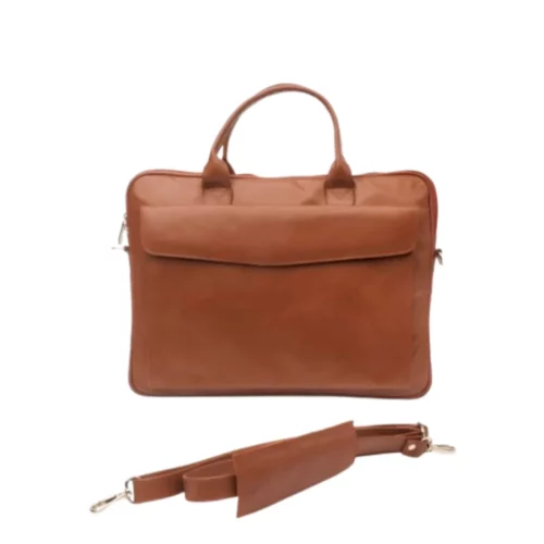 Parker Slim Tan Leather Laptop Bag