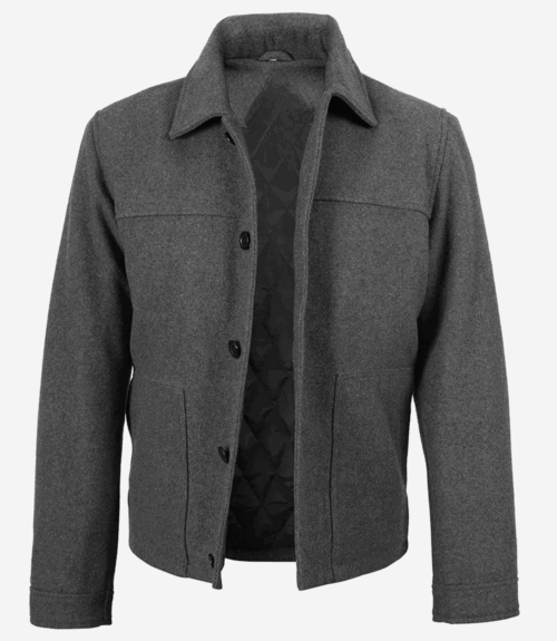 Kevin's Men’s Gray Wool Button-up Jacket