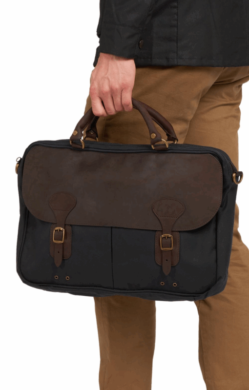 Men's Barbour Wax Leather Briefcase Bag | Wax Leather Bag