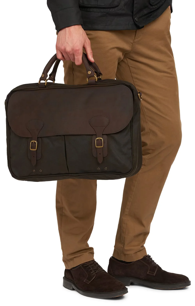 Men's Barbour Wax Leather Briefcase Barbour Wax Leather Bag