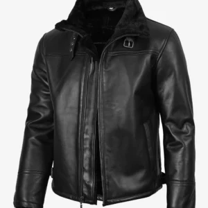 Men's B3 Bomber Black Shearling Leather Jacket