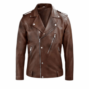 Mens Beast Spanish Brown Biker Leather Jacket
