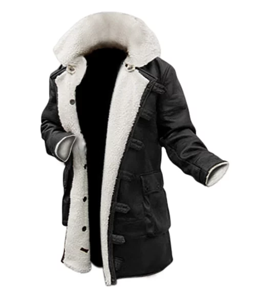 Men's Black Bane Sherpa Leather Coat