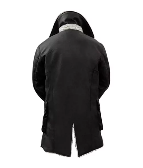 Men's Black Bane Sherpa Leather Coat