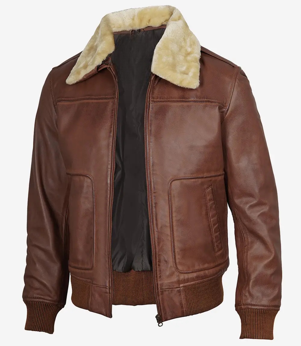 Mens Bomber Jacket With Fur Collar Padded MA1 Bomber With Faux Fur
