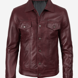 Men's Real Lambskin Leather Trucker Jacket