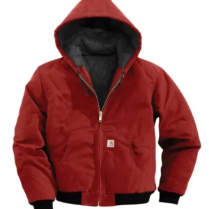 Mens Red Hooded Jacket