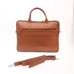 Parker Slim Tan Leather Laptop Bag