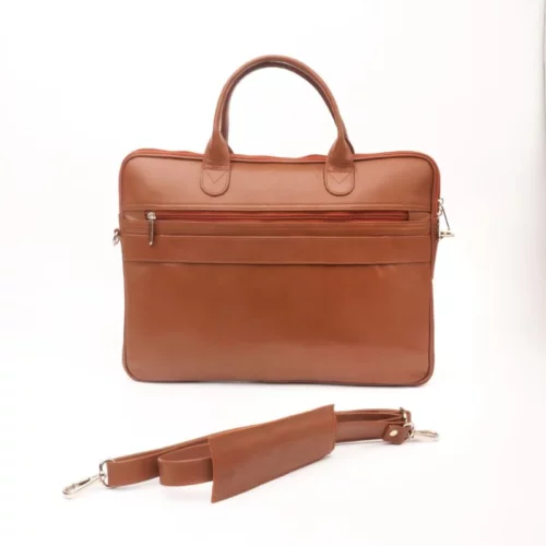 Parker Slim Tan Leather Laptop Bag