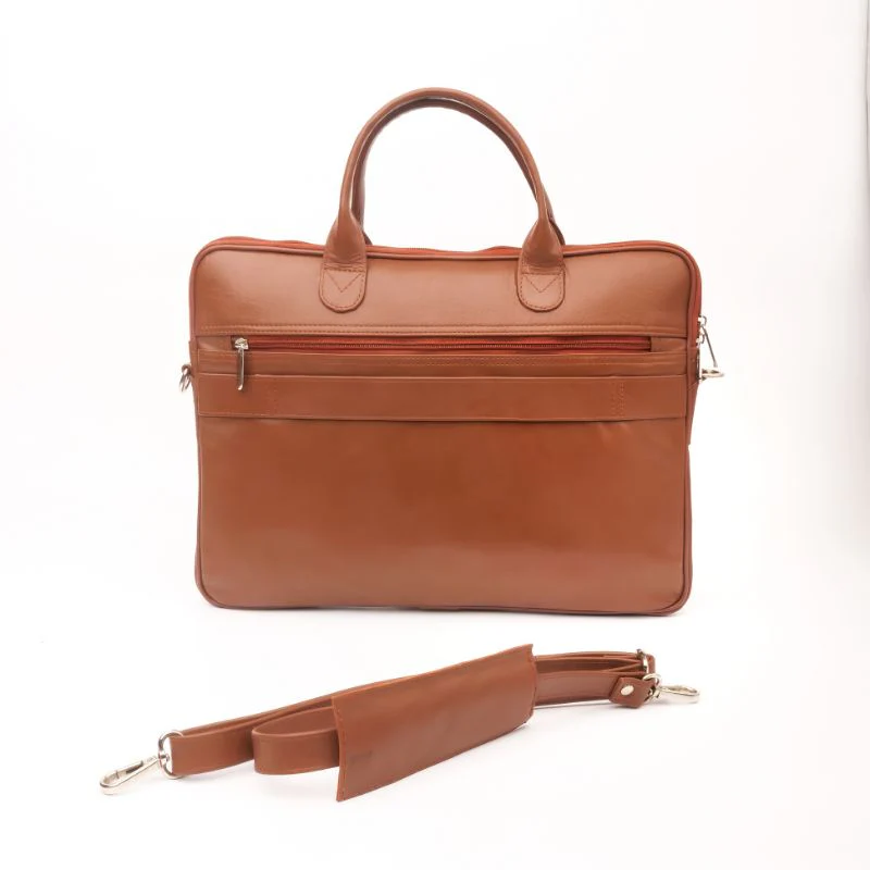 Parker Slim Tan Leather Laptop Bag