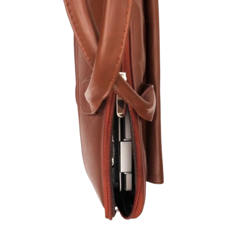 Parker Slim Tan Leather Laptop Bag