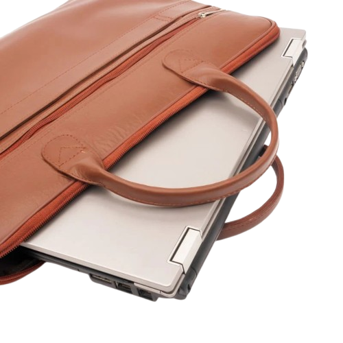 Parker Slim Tan Leather Laptop Bag