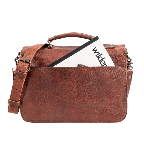 Ryder Reserve Bison Brown Leather Briefcase Bag Leather Bag