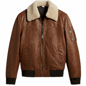 Ace Brown Bomber Leather Jacket 