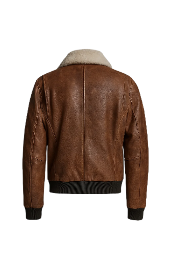 Ace Brown Bomber Leather Jacket