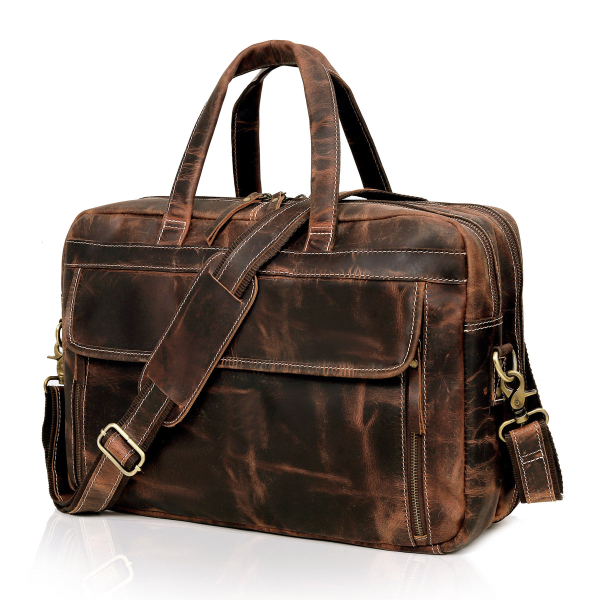 American Brown Leather Briefcase Bag