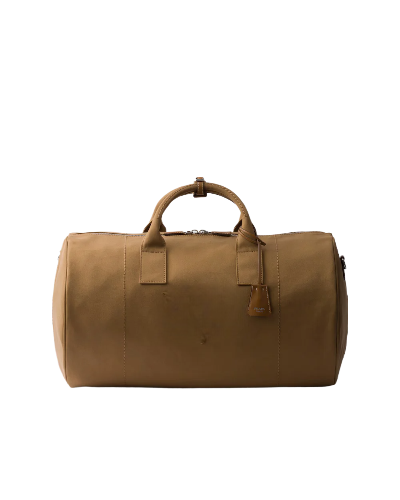 Canvas Camel Brown Leather duffle Bag