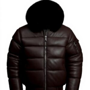 Men’s Aspen Leather Bubble Bomber Jacket