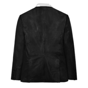 Mens Black Hampton Leather Blazer
