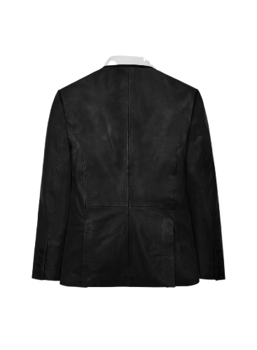 Mens Black Hampton Leather Blazer