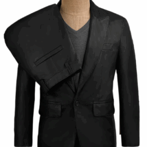 Men's Black Pure Leather Suits