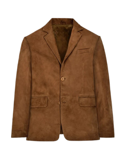Mens Brown Suede Leather Blazer