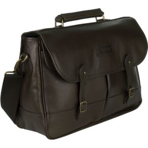 Mens Dark Brown Barbour Leather Briefcase